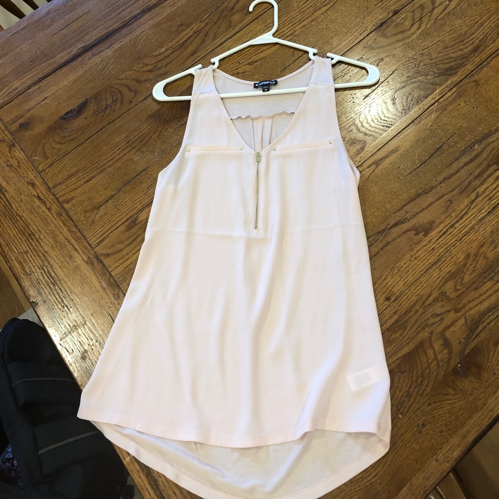 Light pink /blush zip tank. Never worn!
